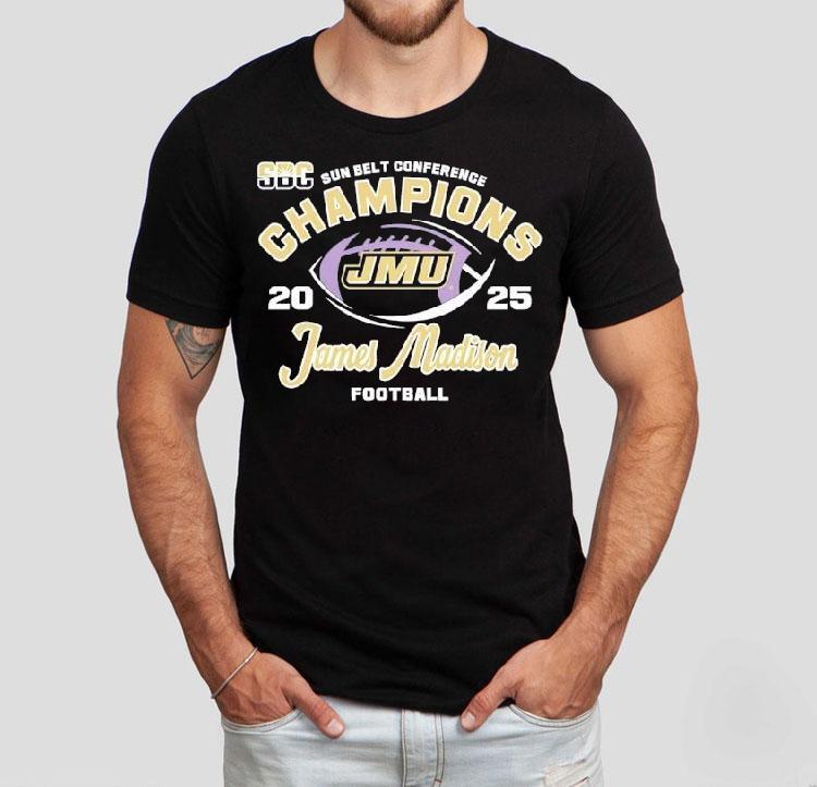 James Madison Dukes Football Sun Belt Conference Champions 2025 Shirt 4 James Madison Dukes Football Sun Belt Conference Champions Tshirt