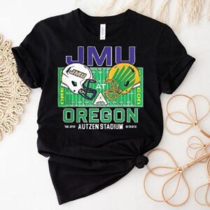 James Madison Dukes Vs Oregon Ducks Ncaa Cfp 2025 Autzen Field Helmet Shirt
