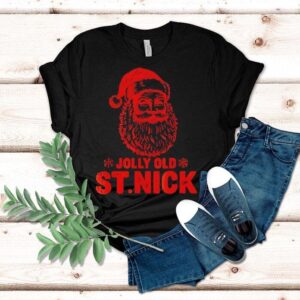 Jolly Old St Nick Santa Claus Vintage Christmas Shirt