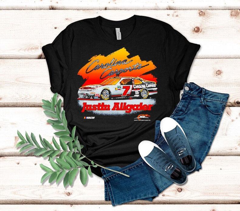 Justin Allgaier Jr Motorsports Team Apparel Carolina Carports Car Shirt 4 Justin Allgaier Jr Motorsports Team Apparel Carolina Carports Car Tshirt