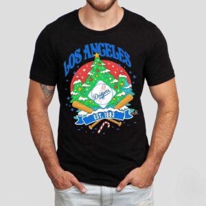 Los Angeles Dodgers Ugly Christmas Tree Motif Est 1883 Logo Shirt Los Angeles Dodgers Ugly Christmas Tree Motif Est 1883 Logo Shirt