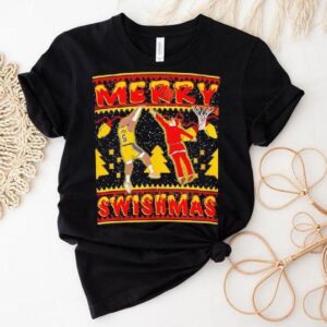 Merry Swishmas Lebron James And Santa Claus Shirt