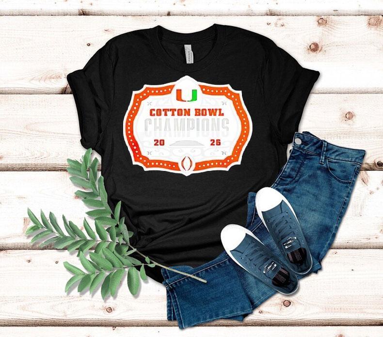 Miami Hurricanes 2026 Cotton Bowl Champions Shirt 4 Miami Hurricanes Cotton Bowl Champions Tshirt