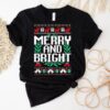 Moody And Uptight Merry And Bright Matching Couple Ugly Christmas Shirt
