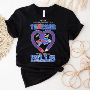 Never Underestimate A Teacher Who Loves Buffalo Bills Logo Shirt