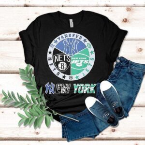 New York Jets New York Nets New York Yankees Mashup Logo Shirt