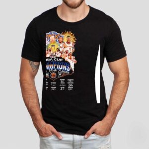 New York Knicks Basktball Nba Cup Champions Players And Signature Shirt