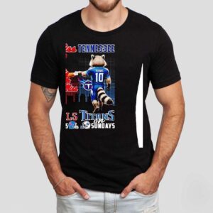 Ole Miss Rebels On Saturdays And Tennessee Titan On Sunday Mascot With City Skyline Shirt Ole Miss Rebels On Saturdays And Tennessee Titan On Sunday Mascot With City Skyline Shirt