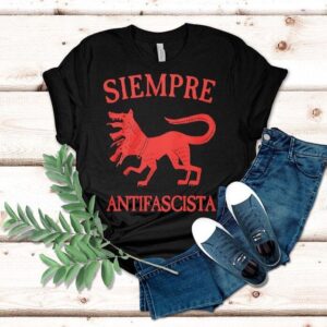 Red Three Headed Cerberus Siempre Antifascista Shirt