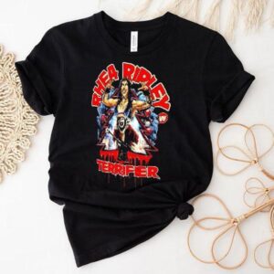 Rhea Ripley And Terrifier Bloody Christmas Collab Graphic Shirt