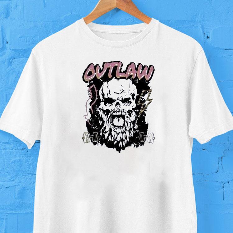 Robert Oberst Outlaw Skull Lightning And Dumbell Shirt 2 Robert Oberst Outlaw Skull Lightning And Dumbell Tshirt