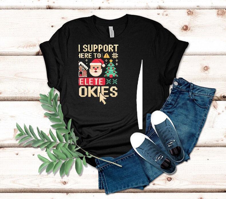 Santa And Gingerbread Tech Support Here To Delete Cookies Ugly Christmas Shirt 4 Santa And Gingerbread Tech Support Here To Delete Cookies Ugly Christmas Tshirt