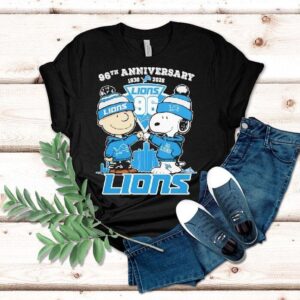 Snoopy And Charlie Brown Detroit Lions Football 96th Anniversary 96 Seasons Shirt Snoopy And Charlie Brown Detroit Lions Football 96th Anniversary 96 Seasons Shirt