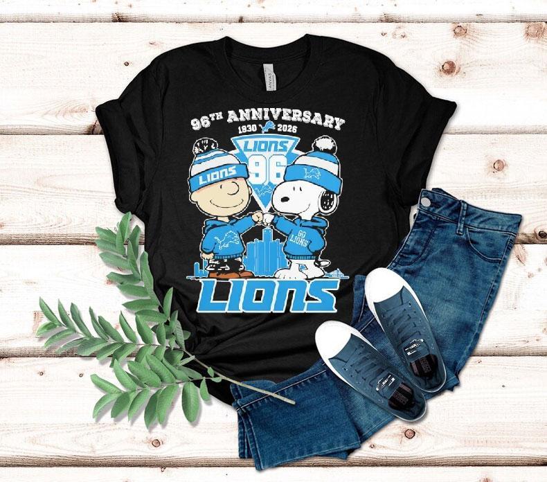 Snoopy And Charlie Brown Detroit Lions Football 96th Anniversary 96 Seasons Shirt 4 Snoopy And Charlie Brown Detroit Lions Football Th Anniversary Seasons Tshirt