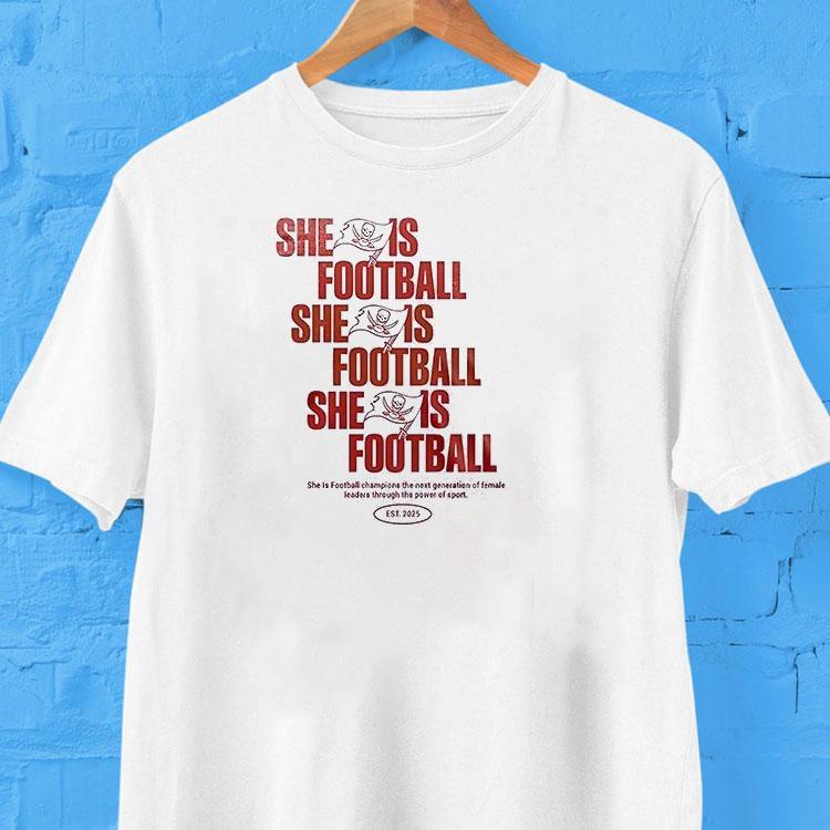 Tampa Bay Buccaneers She Is Football Text Shirt 2 Tampa Bay Buccaneers She Is Football Tex Tshirt