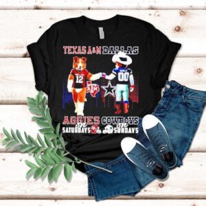 Texas Am Aggies On Saturdays Vs Dallas Cowboys On Sundays Mascot Skyline Shirt Texas Am Aggies On Saturdays Vs Dallas Cowboys On Sundays Mascot Skyline Shirt