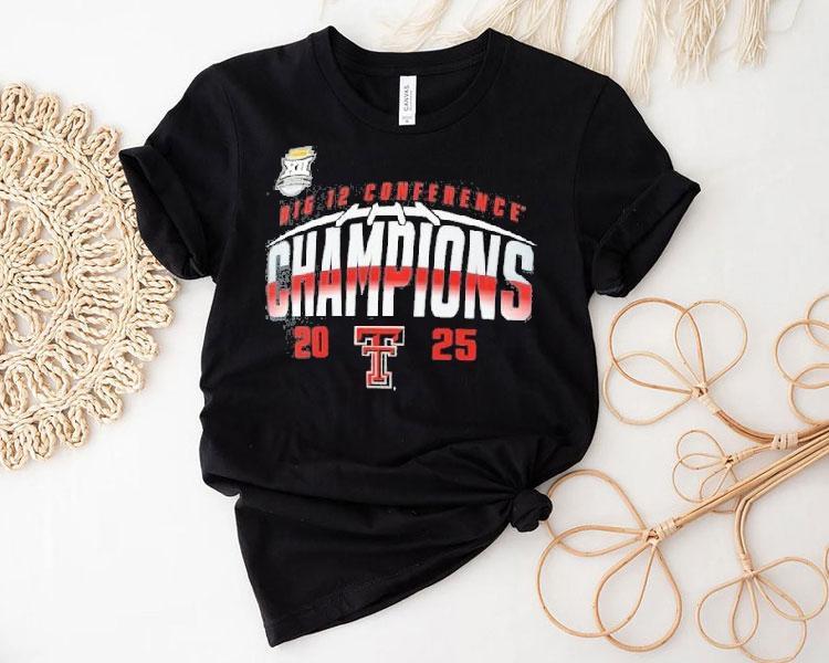 Texas Tech Red Raiders 2025 Big 12 Football Champions Endzone Speed Shirt 4 Texas Tech Red Raiders Big Football Champions Endzone Speed Tshirt