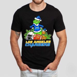 The Grinch And Max Los Angeles Chargers Christmas Helmet Items Shirt