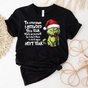 To Everyone I Offended This Year Work On Yourself So I Don’t Have To Do It Against Next Year Xmas Christmas The Grinch X Cat Shirt