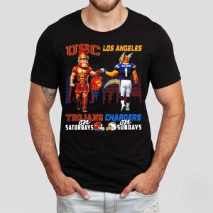 Usc Trojans On Saturdays X Los Angeles Chargers On Sundays Mascot Shirt Usc Trojans On Saturdays X Los Angeles Chargers On Sundays Mascot Shirt
