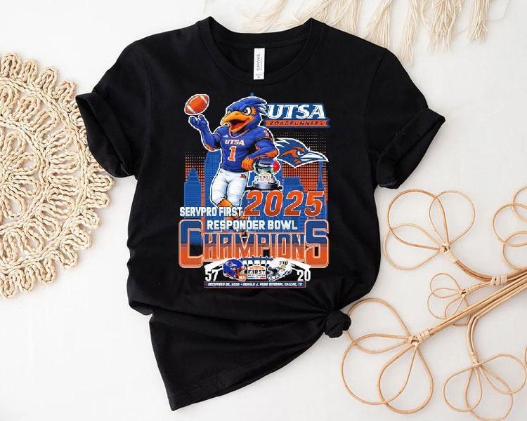 Utsa Roadrunners Vs Fiu Panthers Servpro First Responder Bowl Champions 2025 Mascot Shirt 4 Utsa Roadrunners Vs Fiu Panthers Servpro First Responder Bowl Champions Masco Tshirt