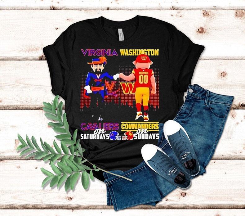 Virginia Cavaliers On Saturdays Washington Commanders On Sundays Mascot Shirt 4 Virginia Cavaliers On Saturdays Washington Commanders On Sundays Masco Tshirt
