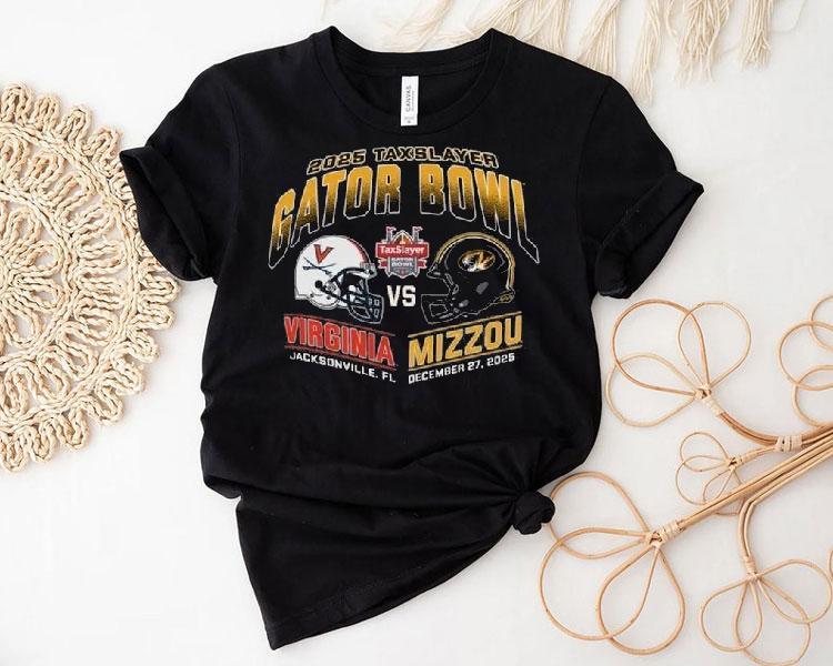 Virginia Cavaliers Vs Mizzou Tigers 2025 Taxslayer Gator Bowl Head To Head Shirt 4 Virginia Cavaliers Vs Mizzou Tigers Taxslayer Gator Bowl Head To Head Tshirt