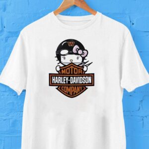 Washington Commanders X Hello Kitty Motor Harley Davidson Tshirt