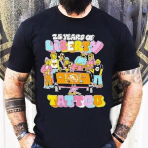 25 Years Of Liberty Tattoo People Playing Pool Shirt