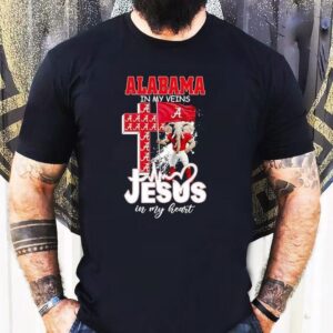 Alabama Crimson Tide Football In My Veins Jesus In My Heart Shirt