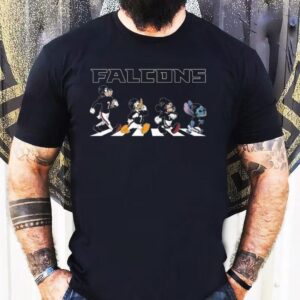 Atlanta Falcons X Stitch Mickey Mouse Donald Duck And Goofy Dog Abbey Road 2025 Shirt