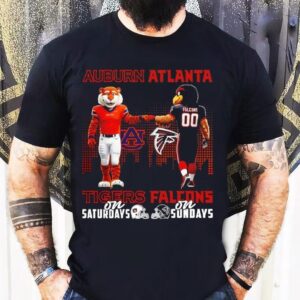 Auburn Tigers On Saturdays X Atlanta Falcons On Sundays Mascot Shirt