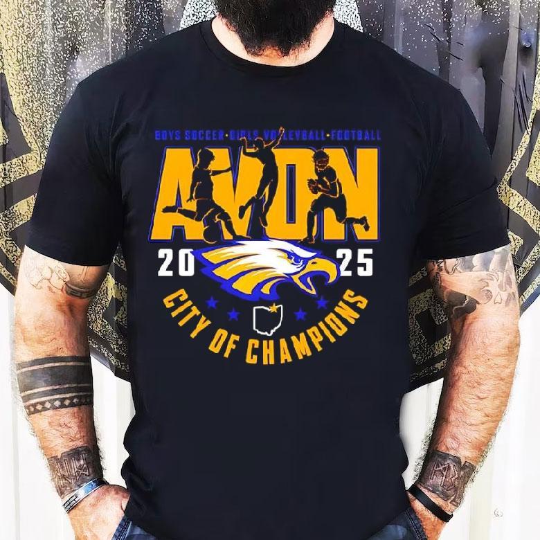Avon Eagle City6 Of Champions 2025 Boys Soccer Girls Volleyball Football Shirt Avon Eagle City6 Of Champions 2025 Boys Soccer Girls Volleyball Football Shirt