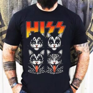 Cats Band Parody 70s Music Lover Cat Face Graphic Shirt