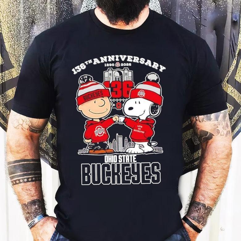 Charlie Brown And Snoopy Ohio State Buckeyes 136th Anniversary Shirt Charlie Brown And Snoopy Ohio State Buckeyes 136th Anniversary Shirt