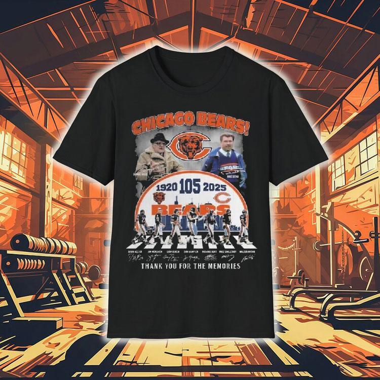Chicago Bears 105 Seasons Thank You For The Memories 1920-2025 Signatures Shirt Chicago Bears 105 Seasons Thank You For The Memories 1920-2025 Signatures Shirt