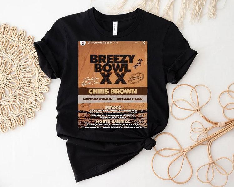 Chris Brown Breezy Bowl Xx Summer Walker Bryson Tiller North America July And August 2025 Shirt Chris Brown Breezy Bowl Xx Summer Walker Bryson Tiller North America July And August 2025 Shirt