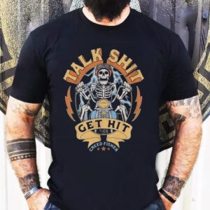Creed Fisher Talk Shit Get Hit Skull Skeleton Motor Tshirt