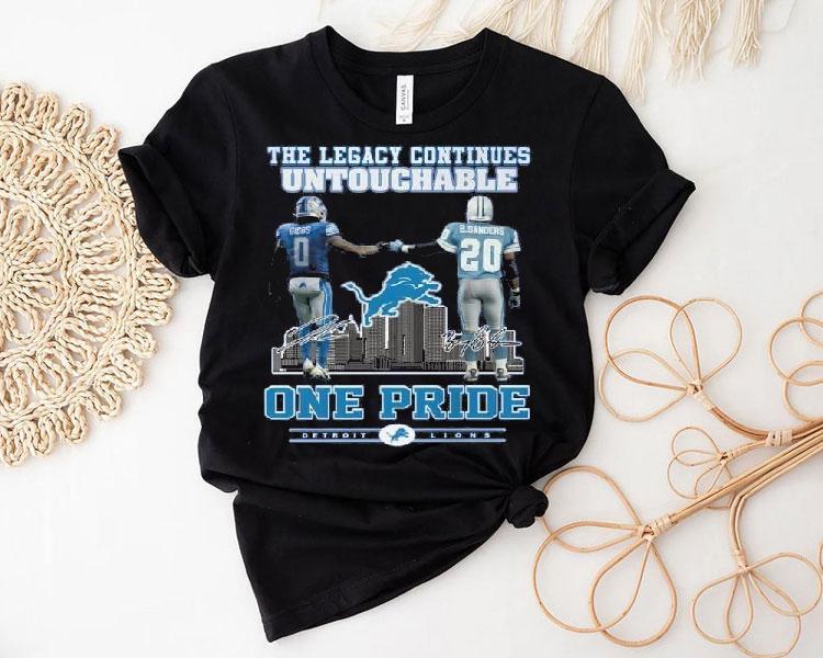 Detroit Lions One Pride The Legacy Continues Untouchable 2025 Signatures Shirt Detroit Lions One Pride The Legacy Continues Untouchable 2025 Signatures Shirt