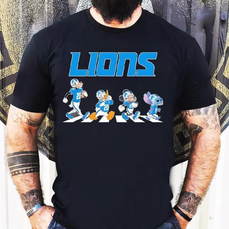Detroit Lions X Goofy X Donald Duck X Mickey Mouse X Stitch Abbey Road Shirt Detroit Lions X Goofy X Donald Duck X Mickey Mouse X Stitch Abbey Road Shirt