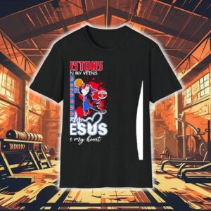 Detroit Pistons Mascot In My Veins Jesus In My Heart Shirt