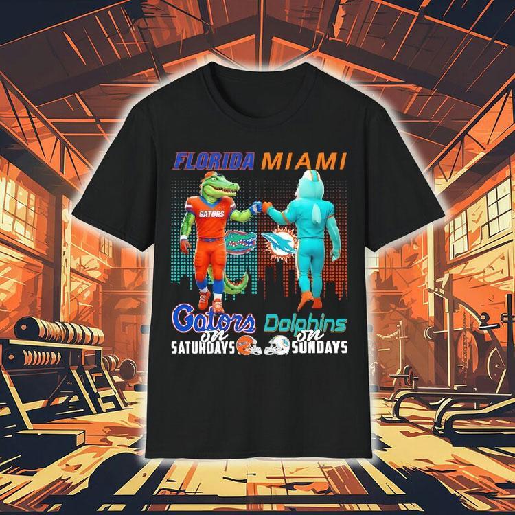 Florida Gators On Saturdays X Miami Dolphins On Sundays Mascot Shirt Florida Gators On Saturdays X Miami Dolphins On Sundays Mascot Shirt