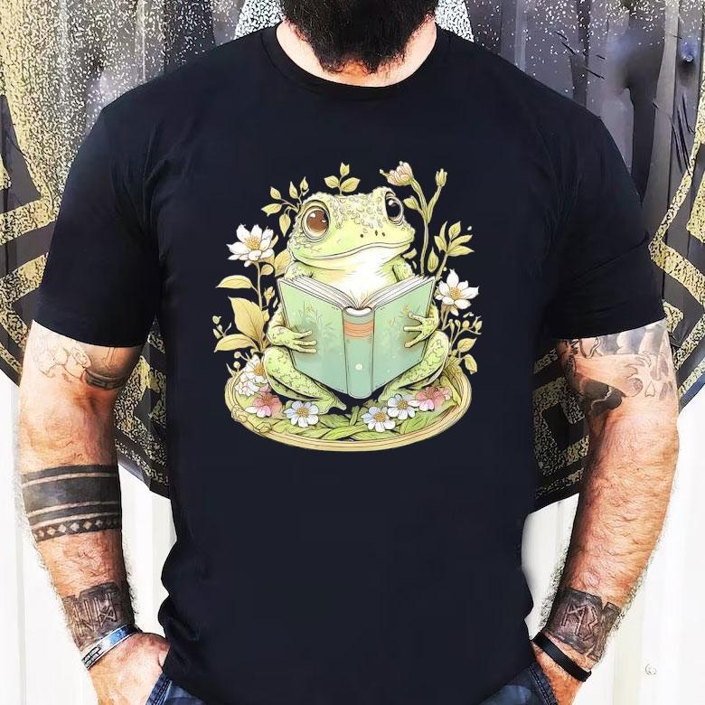 Frog Reading Book Fireflies In December Shirt Frog Reading Book Fireflies In December Shirt