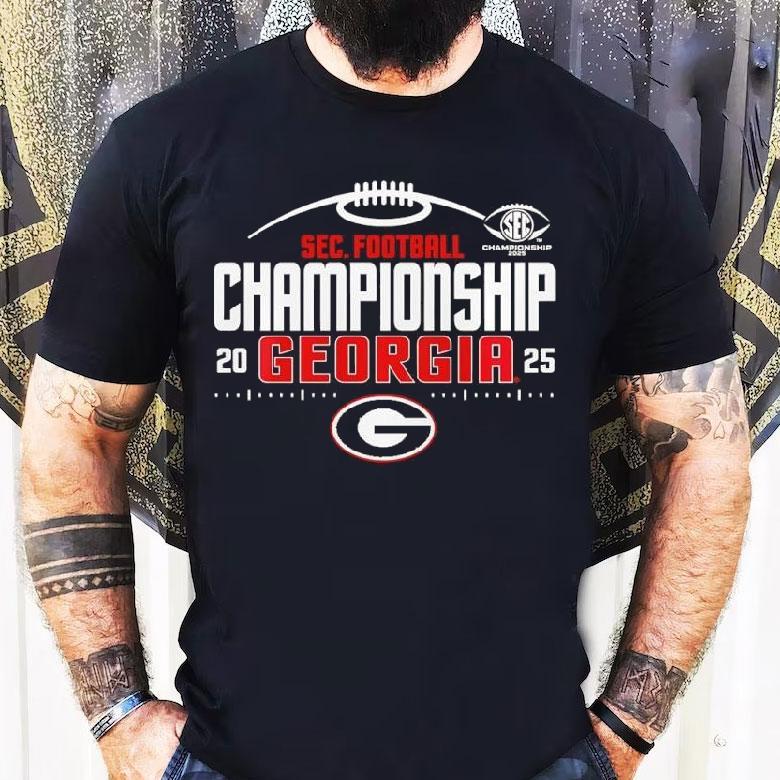 Georgia Bulldogs 2025 Sec Football Champions Endzone Speed Shirt Georgia Bulldogs 2025 Sec Football Champions Endzone Speed Shirt