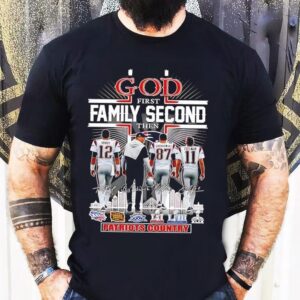 God First Family Second Then Patriots Country Football Signatures Shirt