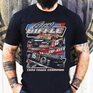 Greg Biffle Tri City Raceway Track Champion Signature Tshirt