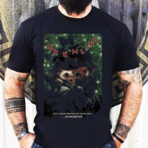 Gremlins Movie Featuring Gizmo Surrounded By Shadows Cute But Dangerous Horror Shirt