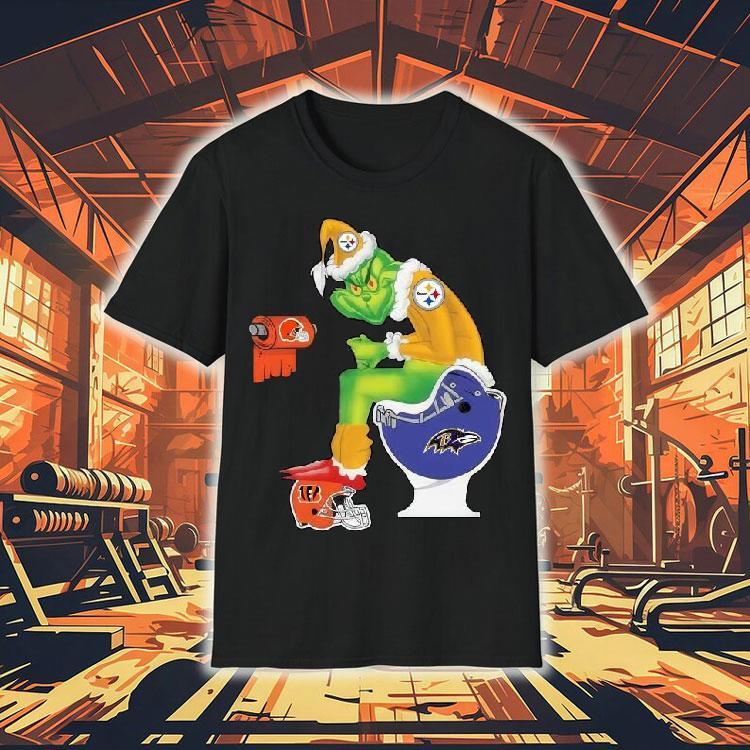 Grinch Pittsburgh Slers Shit On Baltimore Ravens Helmet Toilet Christmas Shirt Grinch Pittsburgh Slers Shit On Baltimore Ravens Helmet Toilet Christmas Shirt