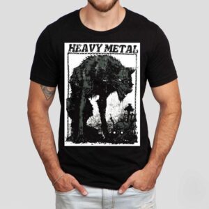 Heavy Metal Snarling Wolf And Skull Shirt