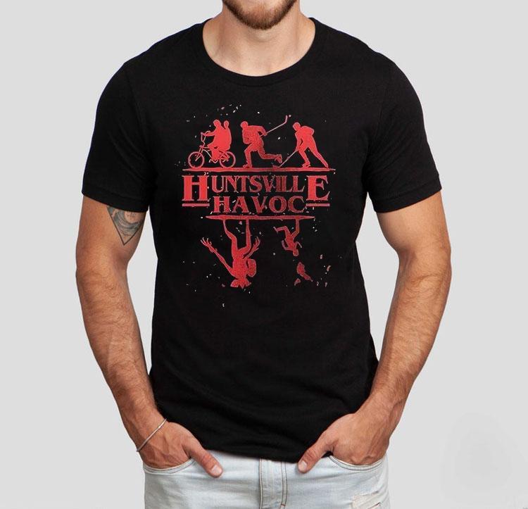 Huntsville Havoc X Stranger Things Demogorgons Silhouette Shirt Huntsville Havoc X Stranger Things Demogorgons Silhouette Shirt